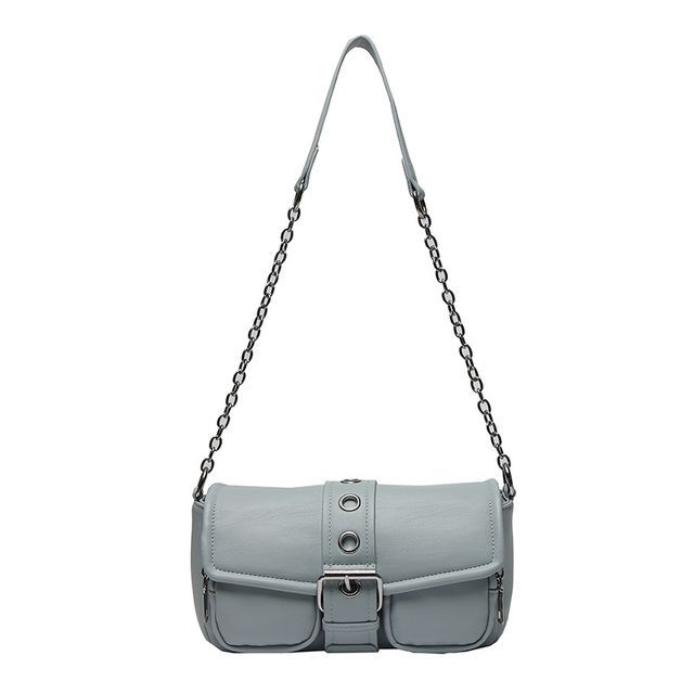Chain Strap Buckled Shoulder Bag