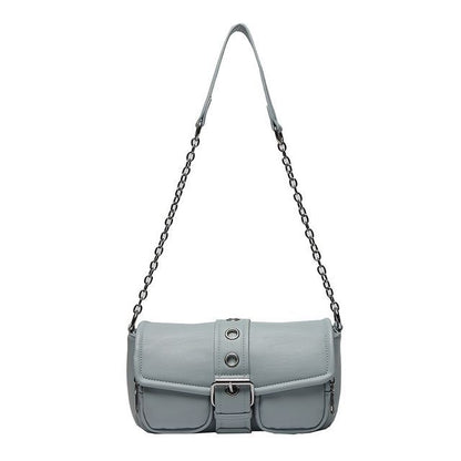 Chain Strap Buckled Shoulder Bag