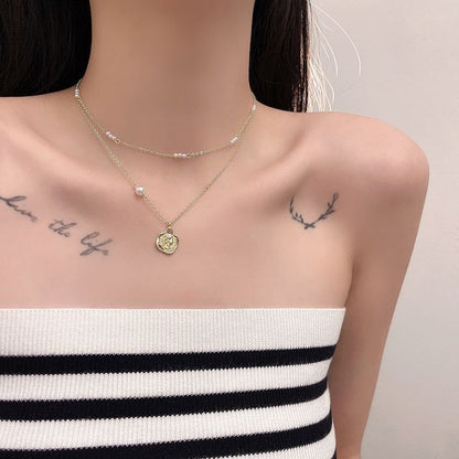 Floral Pearl Faux Necklace