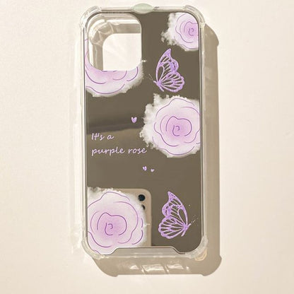 Flower Butterfly Mirrored Phone Case