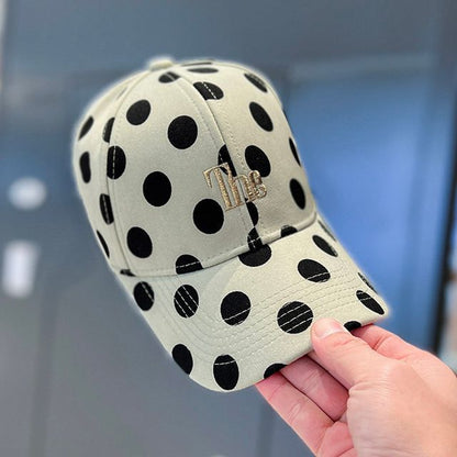Polka Dot Lettering Embroidered Baseball Cap