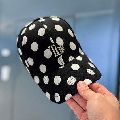 Polka Dot Lettering Embroidered Baseball Cap