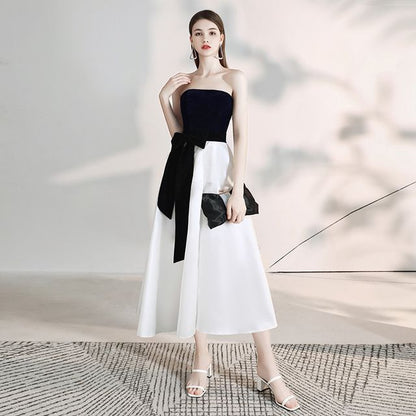 Strapless Two-Tone A-Line Cocktail Dress (Various Designs)