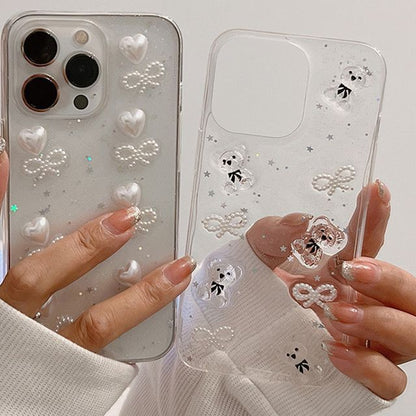 Bow Heart / Bear Transparent Phone Case