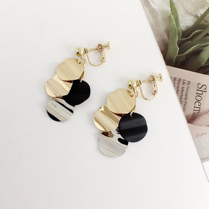 Disc Alloy Fringed Earring