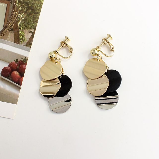 Disc Alloy Fringed Earring