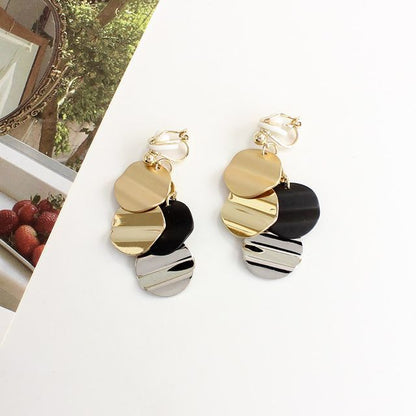Disc Alloy Fringed Earring