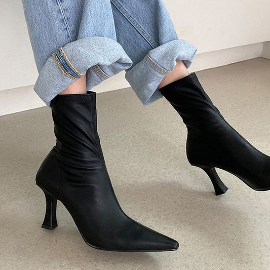Pointed Stiletto Short Boots