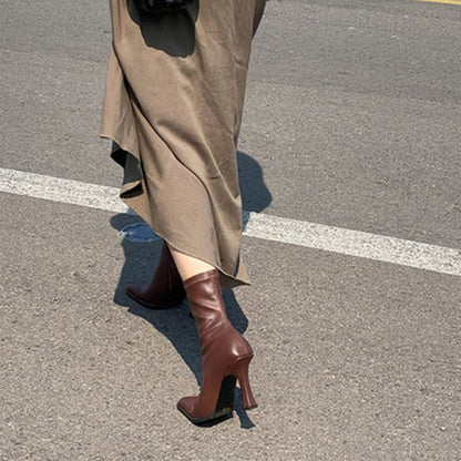 Pointed Stiletto Short Boots