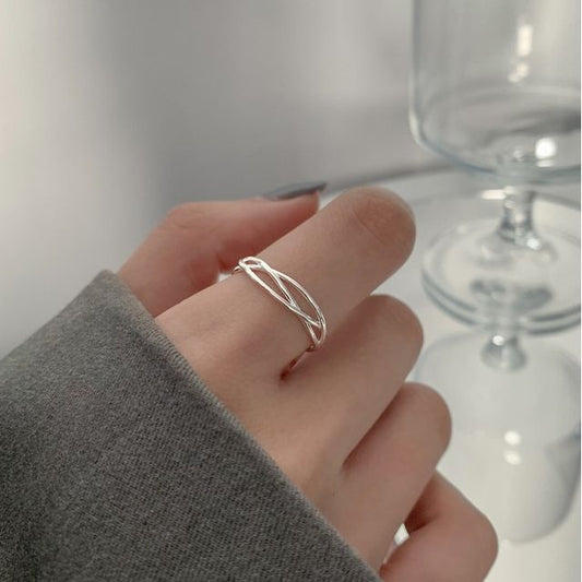 Layered Sterling Silver Open Ring