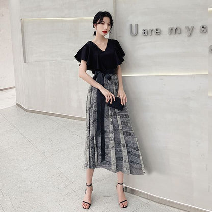 Short-Sleeve Gown A-Line Dress Cocktail Evening /