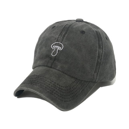 Mushroom Embroidered Denim Bucket Hat