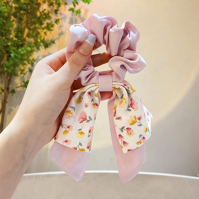 Floral Print Bow Scrunchie