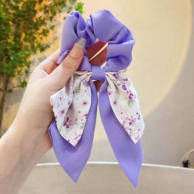 Floral Print Bow Scrunchie