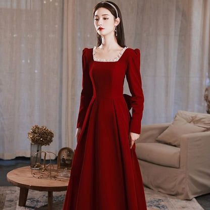 Long-Sleeve Faux Pearl Trim Cocktail Dress (Various Designs)