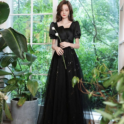 Short-Sleeve Glitter Mesh Cocktail Dress (Various Designs)