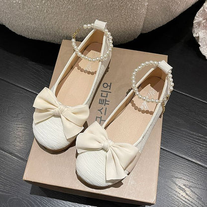 Faux Pearl Bow Flats