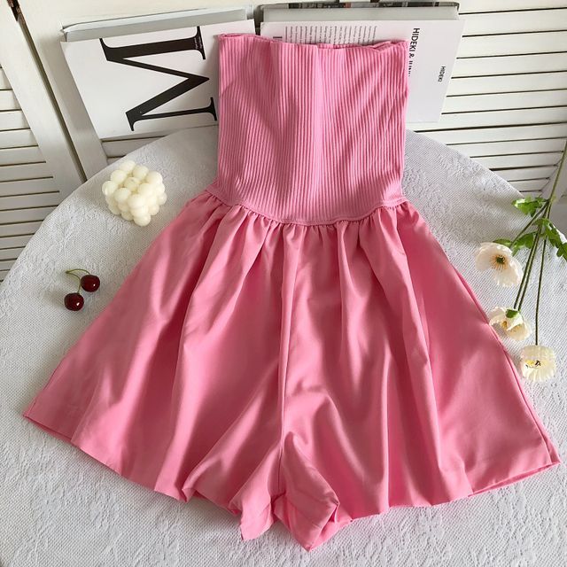 Strapless Wide Leg Romper