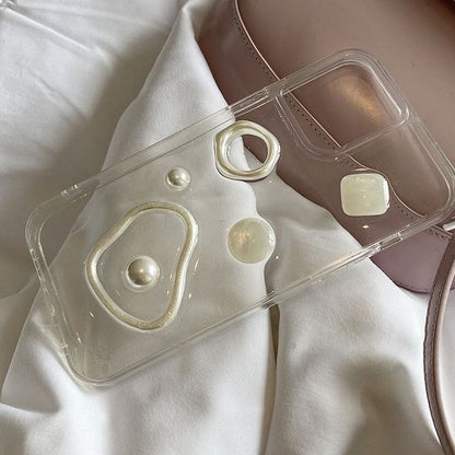 Faux Pearl Transparent Phone Case