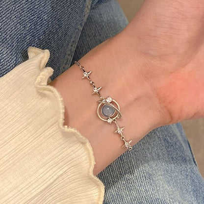 Armband aus Sterlingsilber mit Stern-Strass