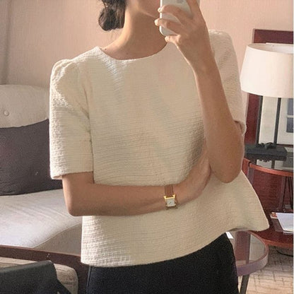 Haut uni à manches courtes