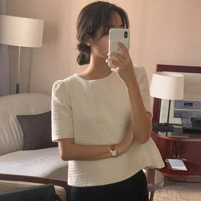 Haut uni à manches courtes