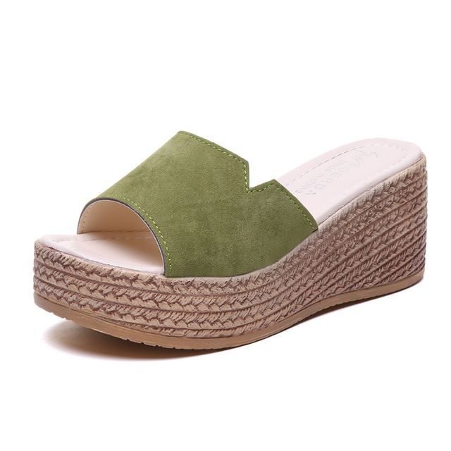 Platform Wedge-Heel Sandals Slide