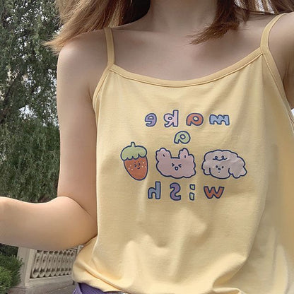 Camisole-Top mit Cartoon-Print