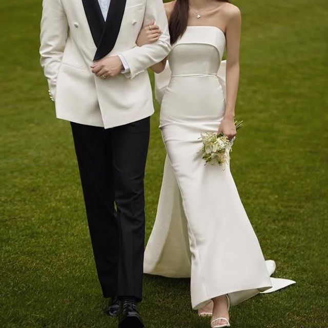 Plain Wedding Mermaid Gown Strapless