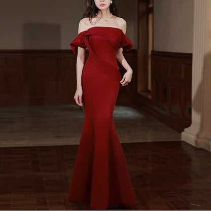 Off-Shoulder Mermaid Evening Gown