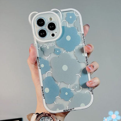 Flower Bead Chain Transparent Phone Case