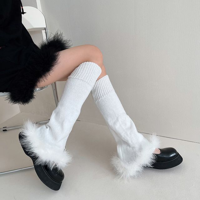 Feather Accent Leg Warmer