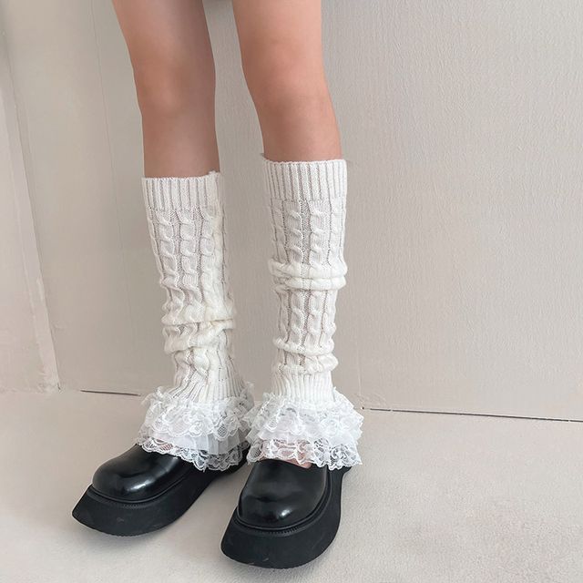 Ruffle Trim Leg Warmer