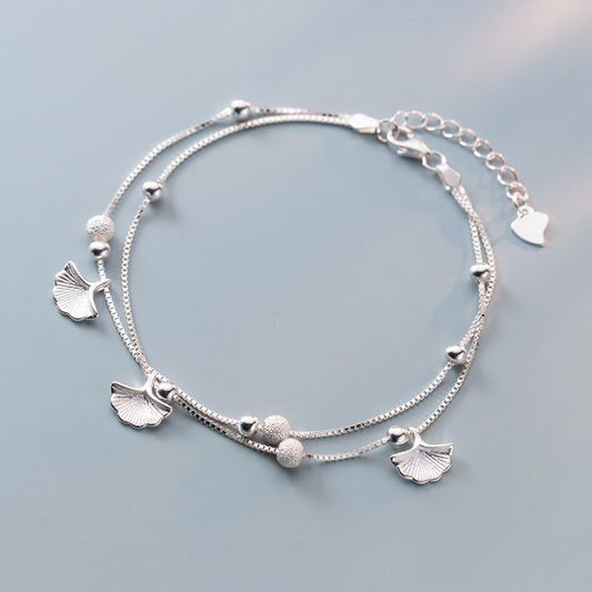 Leaf Layered Sterling Silver Bracelet