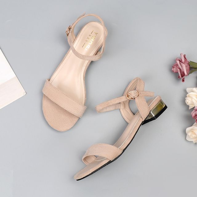 Plain Block Heel Sandals