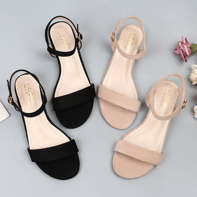 Plain Block Heel Sandals