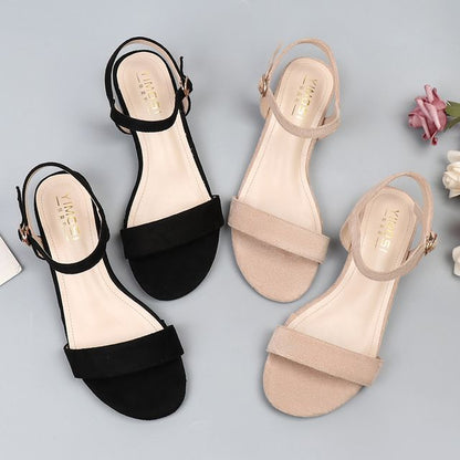 Plain Block Heel Sandals