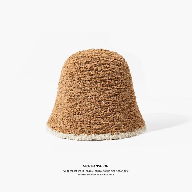 Contrast Trim Knit Bucket Hat