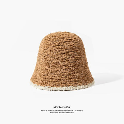 Contrast Trim Knit Bucket Hat
