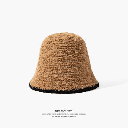 Contrast Trim Knit Bucket Hat
