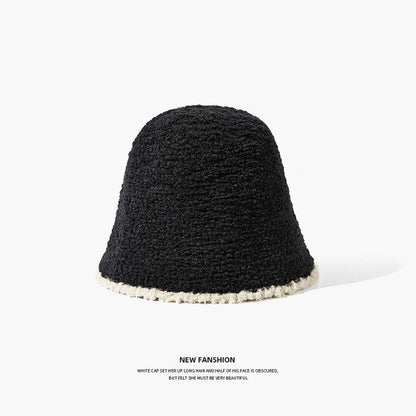 Contrast Trim Knit Bucket Hat