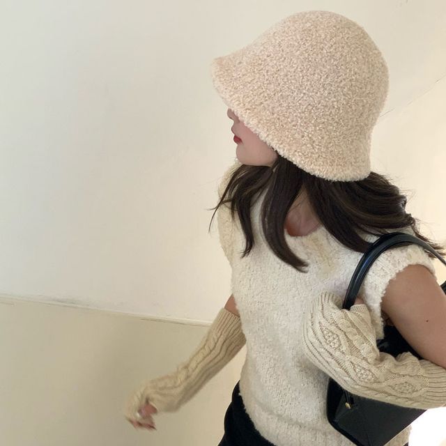 Chenille Plain Bucket Hat