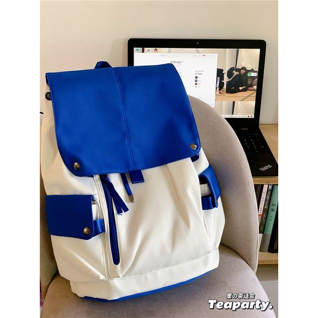 Lightweight Two Tone Flap Backpack