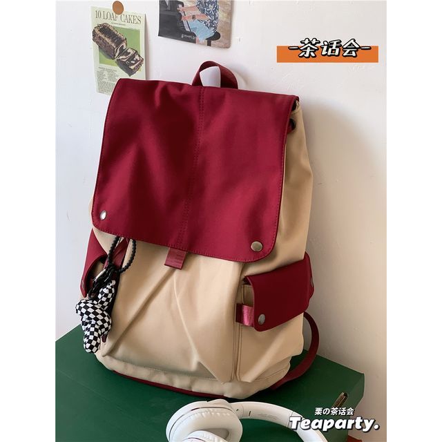 Lightweight Two Tone Flap Backpack