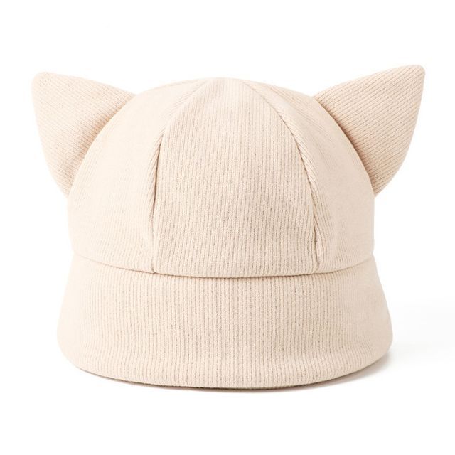 Cat Ear Knit Bucket Hat