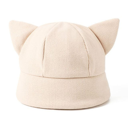Cat Ear Knit Bucket Hat