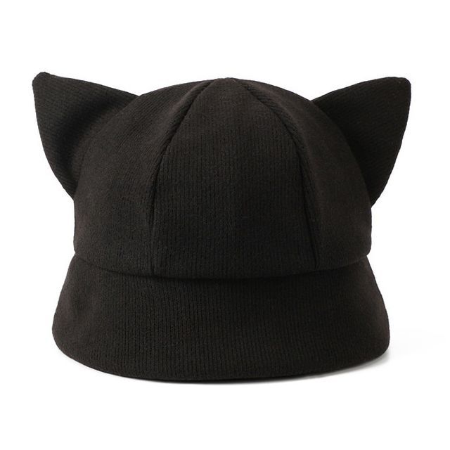 Cat Ear Knit Bucket Hat