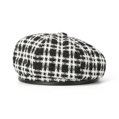 Plaid Beret Hat
