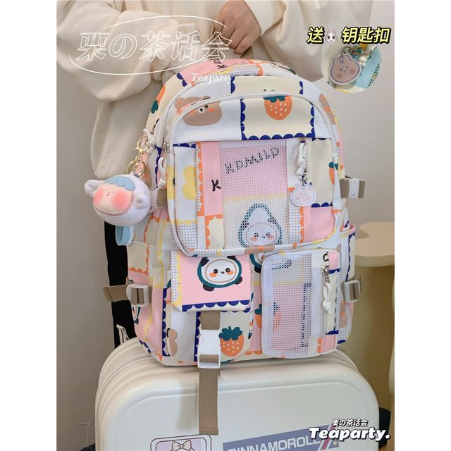 Lightweight Cartoon Print Backpack