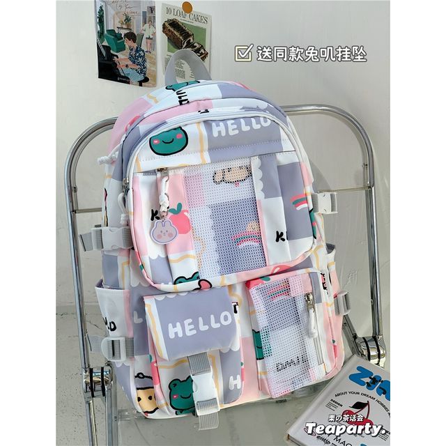 Lightweight Cartoon Print Backpack